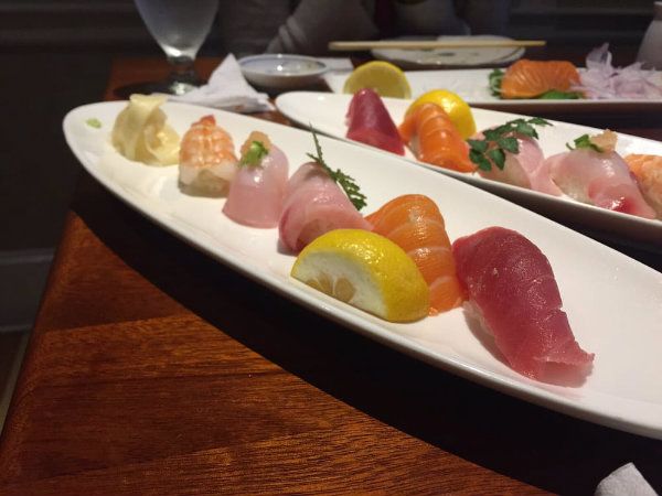 Beautiful and colorful Sushi being Served at the Inaho Japanese in Yarmouth