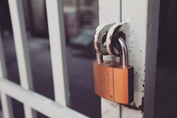 Door with a lock on it