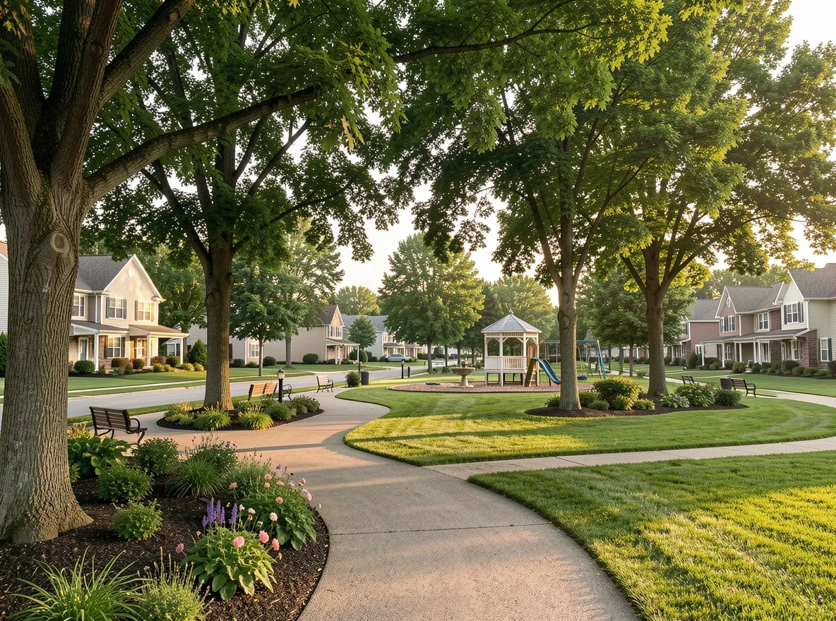 Residential neighborhood and park setting in Brown County, Wisconsin