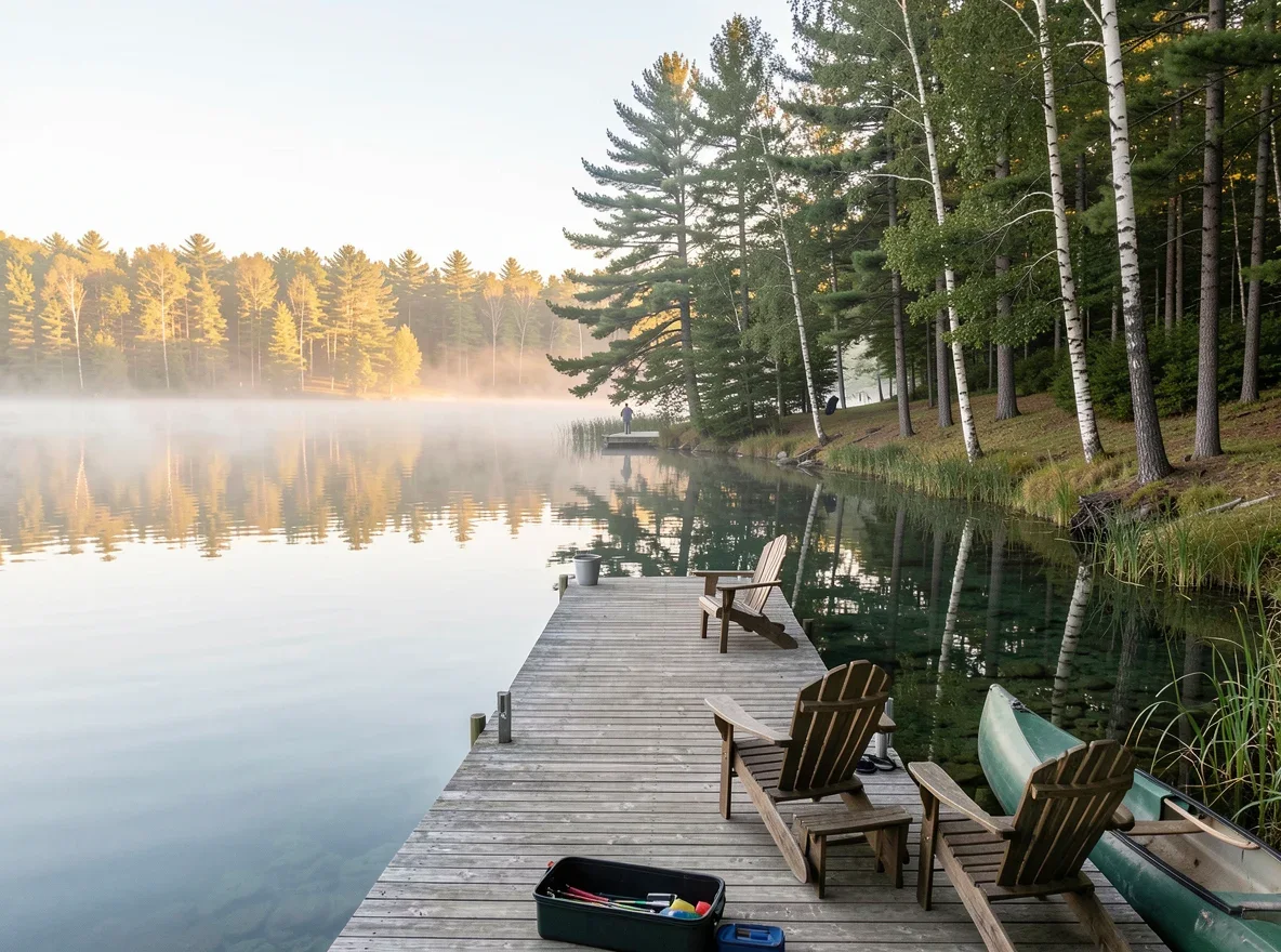 Lakefront dock in Elkhart Lake