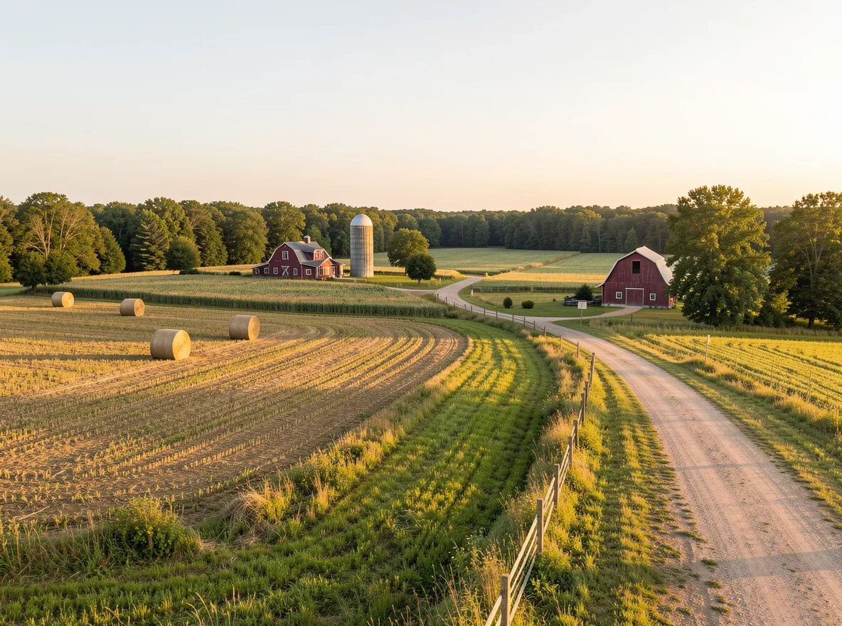 Rural landscape near Random Lake, Wisconsin