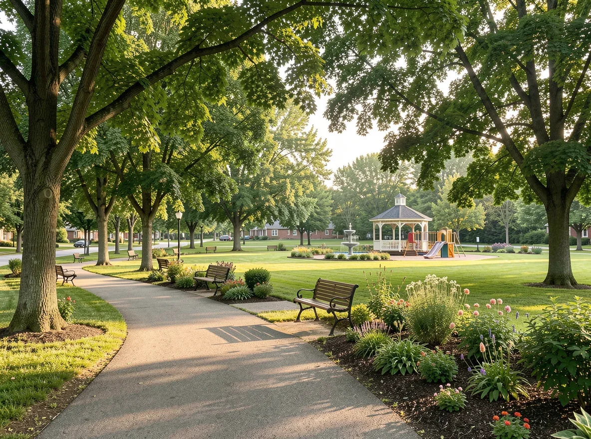 Open green space and park setting near Howards Grove, Wisconsin