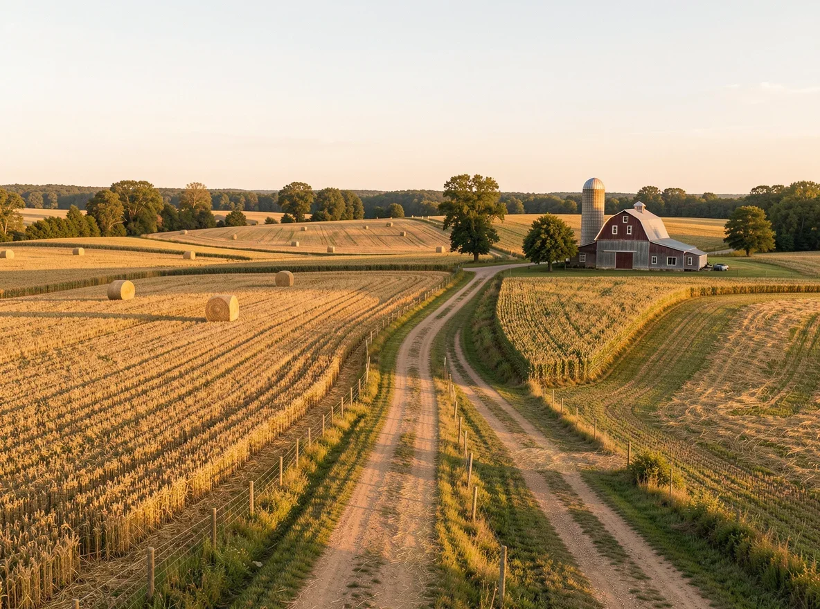 Farmland and open countryside near Cedar Grove, Wisconsin