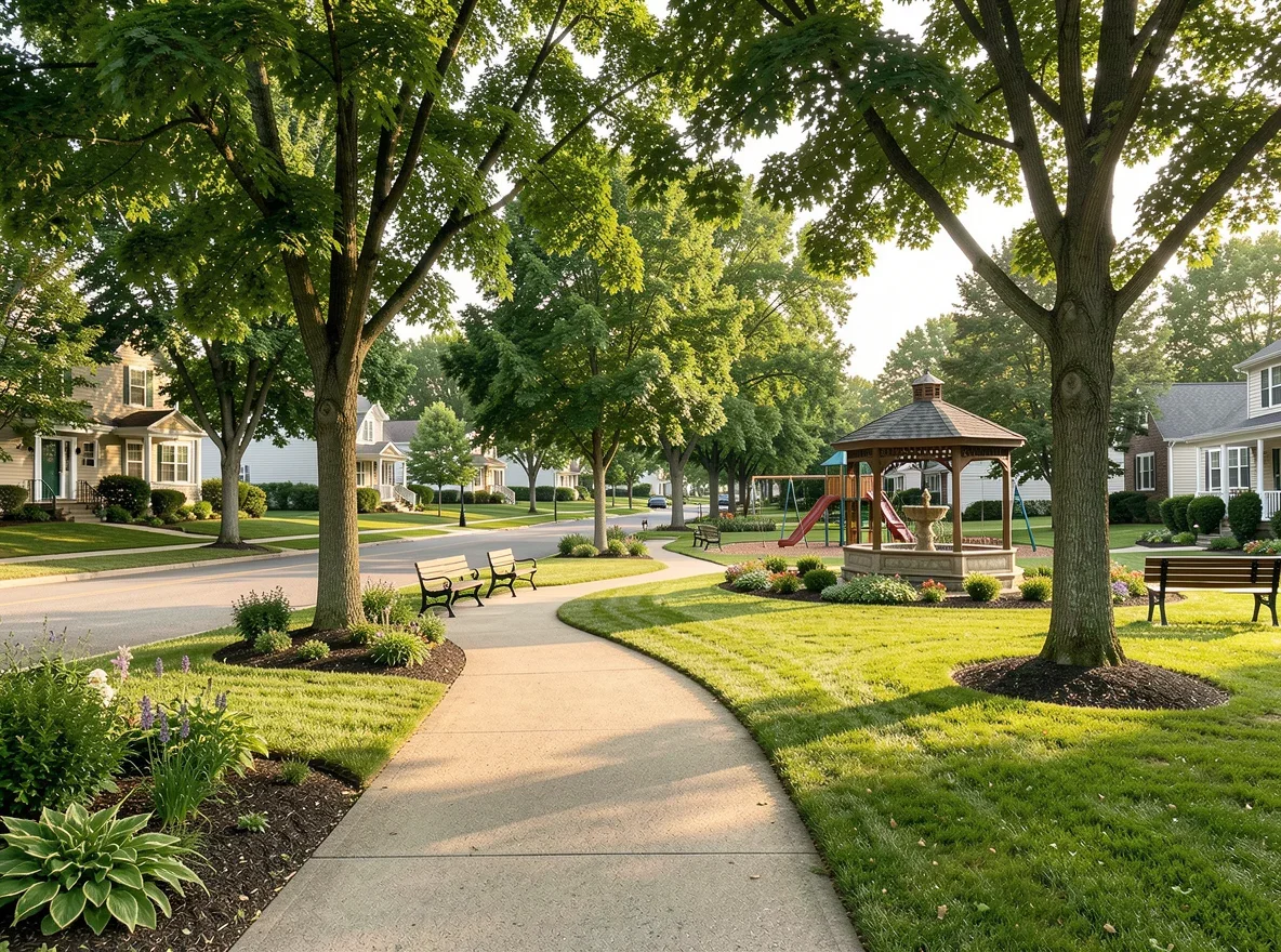 Neighborhood scene in Manitowoc County, Wisconsin