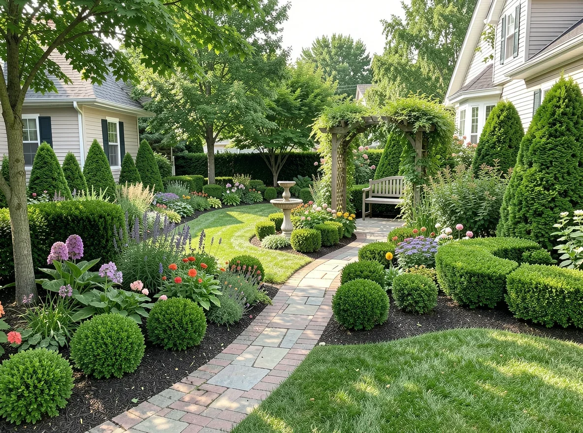 Landscaped front garden in Kohler