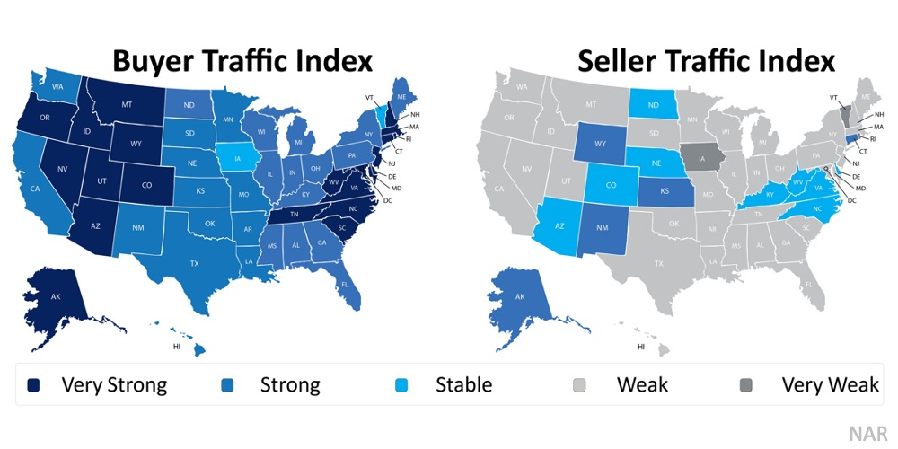 map of united states, housing demand by state