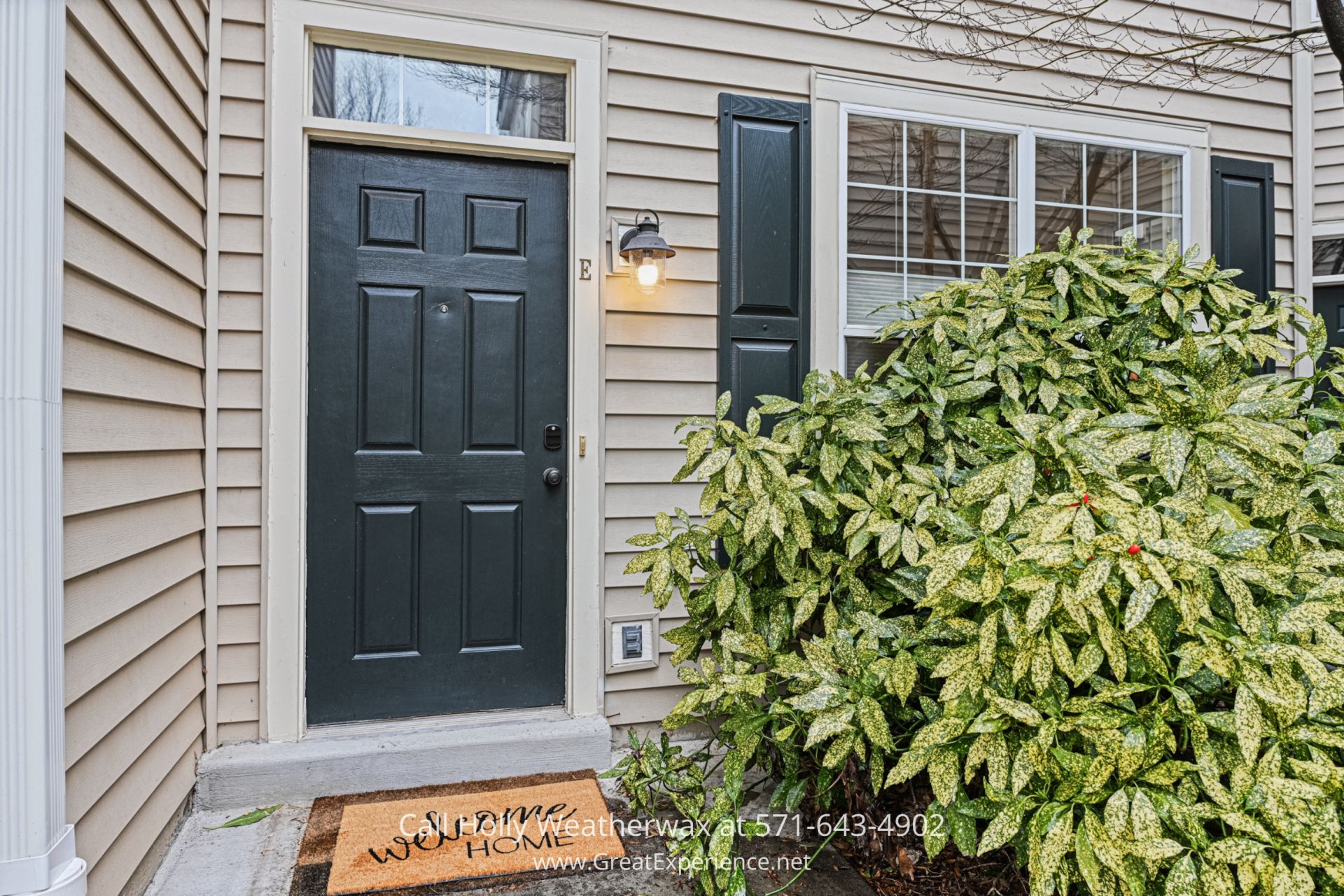 Reston VA Homes for Sale a house with a black door and a green bush