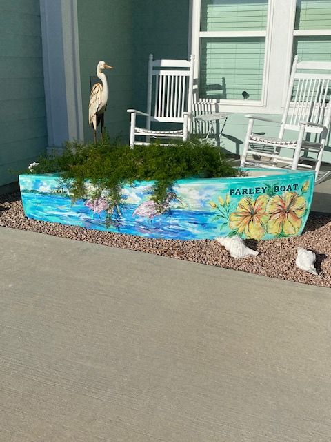 Farley-Boat-Planter-Saltwater-Shores-Team-Port-Aransas-Texas Farley Boat Planter