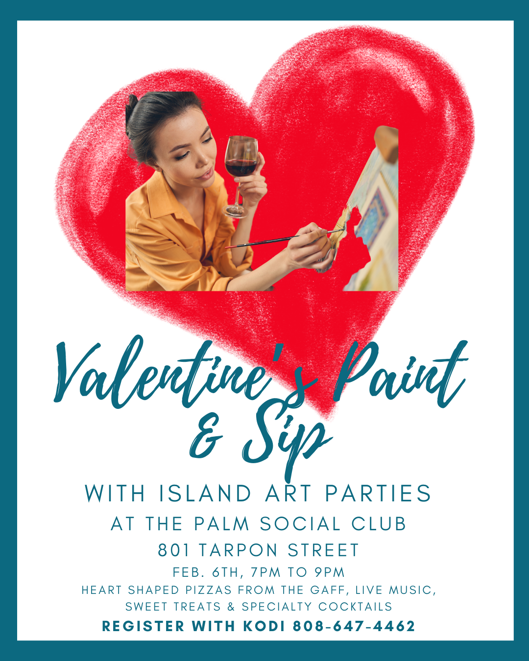 Valentine-Paint-and-Sip-Saltwater-Shores-Team-Coldwell-Banker-Port-Aransas Valentine Paint and Sip Night in February Port Aransas at The Palm Social Club