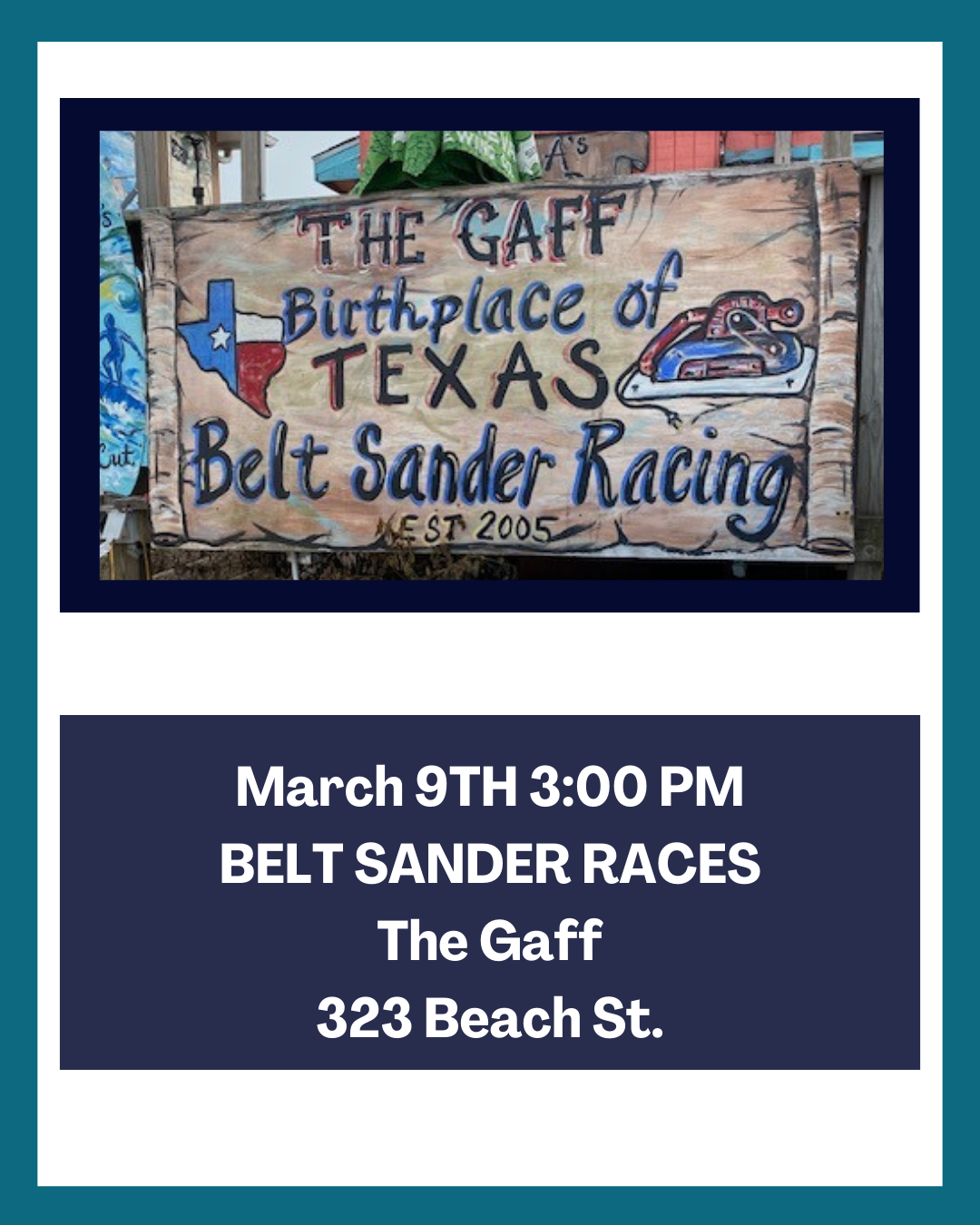 Belt-Sander-Races-at-the-Gaff-Port-Aransas-Saltwater-Shores-Team-Coldwell-Banker-Island-Escapes-Real-Estate Belt Sander Races at the Gaff Restaurant and Bar in Port Aransas, Texas
