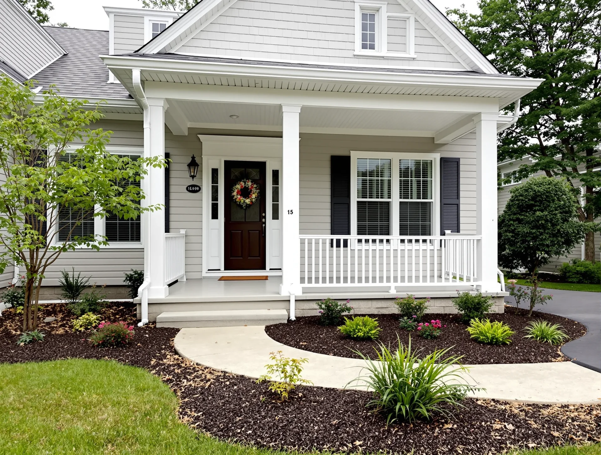 Inviting Cary Illinois home exterior with simple landscaping