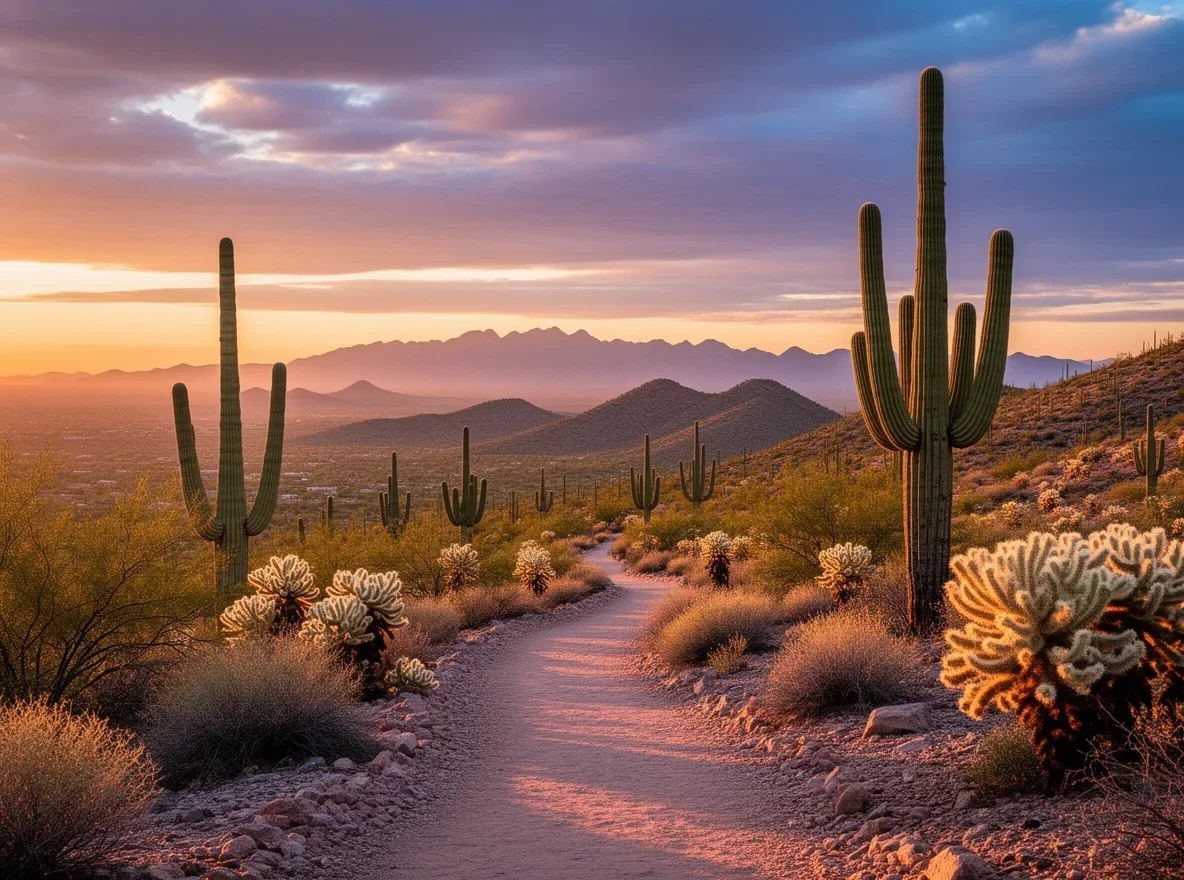 Sonoran Desert sunset near San Tan Valley