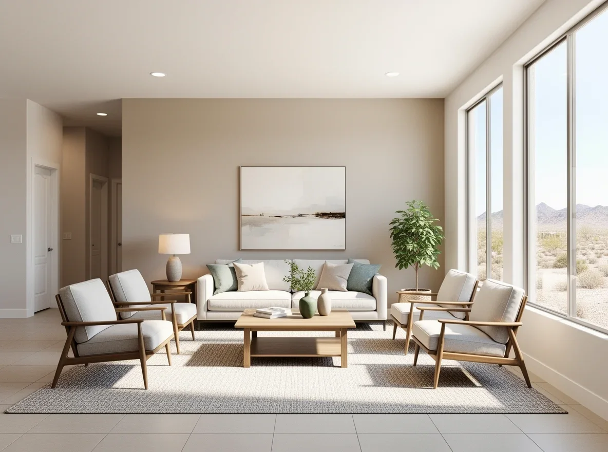 Bright staged living room interior in Chandler, Arizona