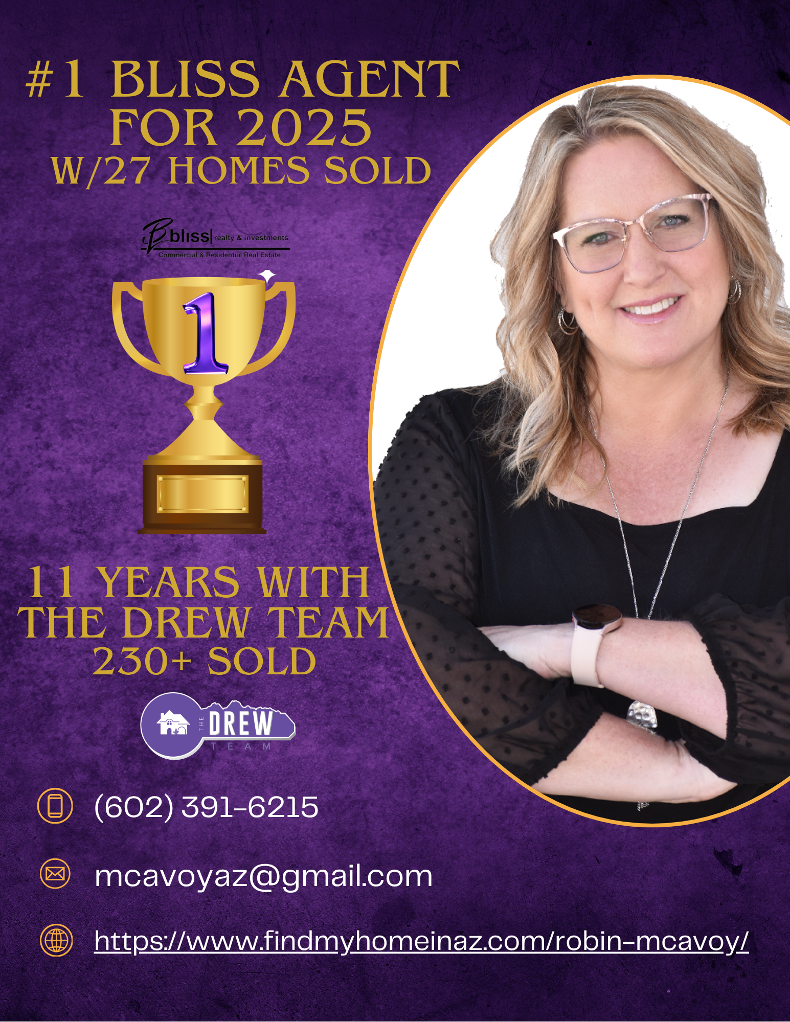 Robin McAvoy Number 1 The Drew Team and Bliss Realty Arizona