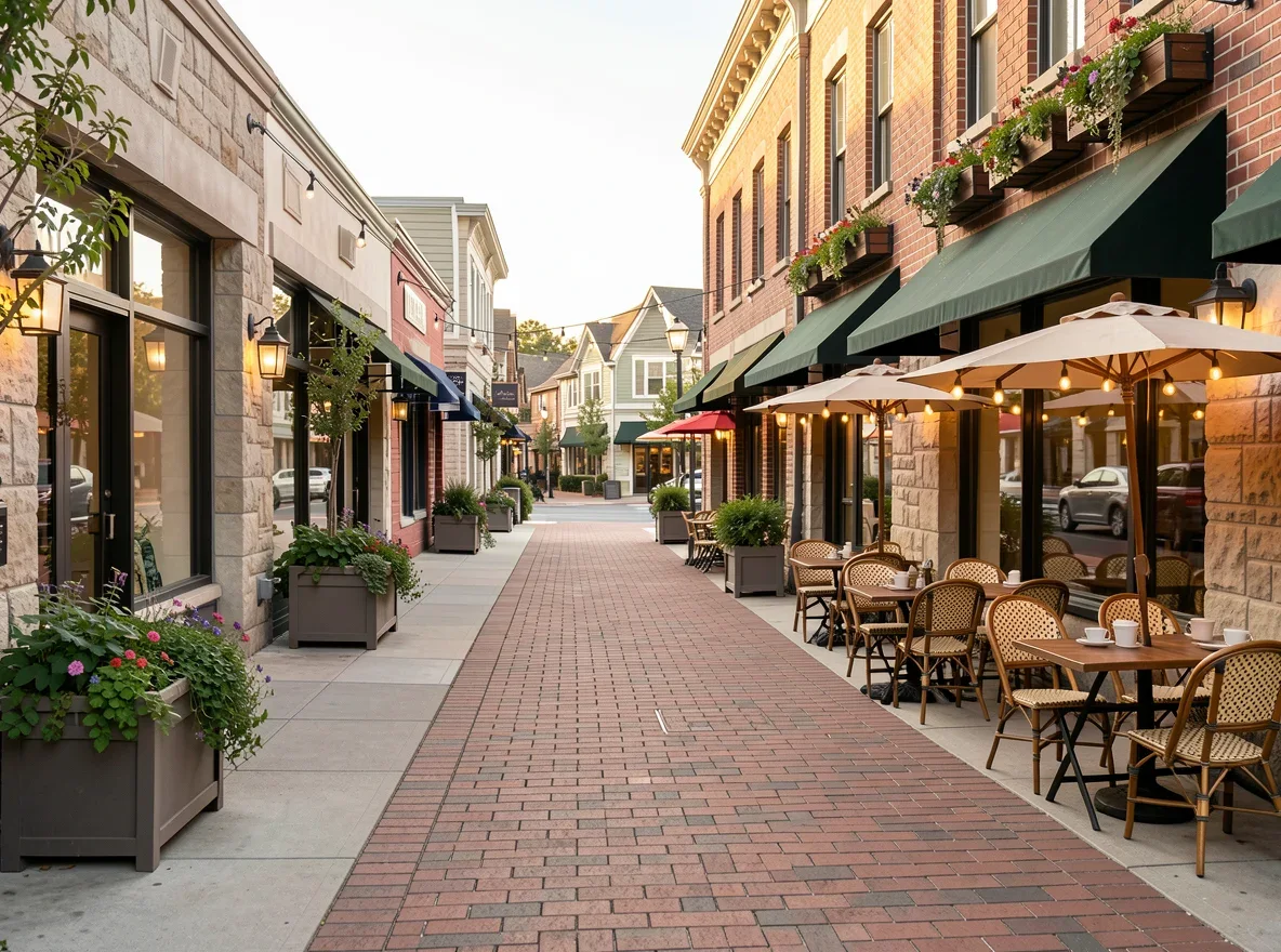 Brentwood, California shopping and dining district streetscape