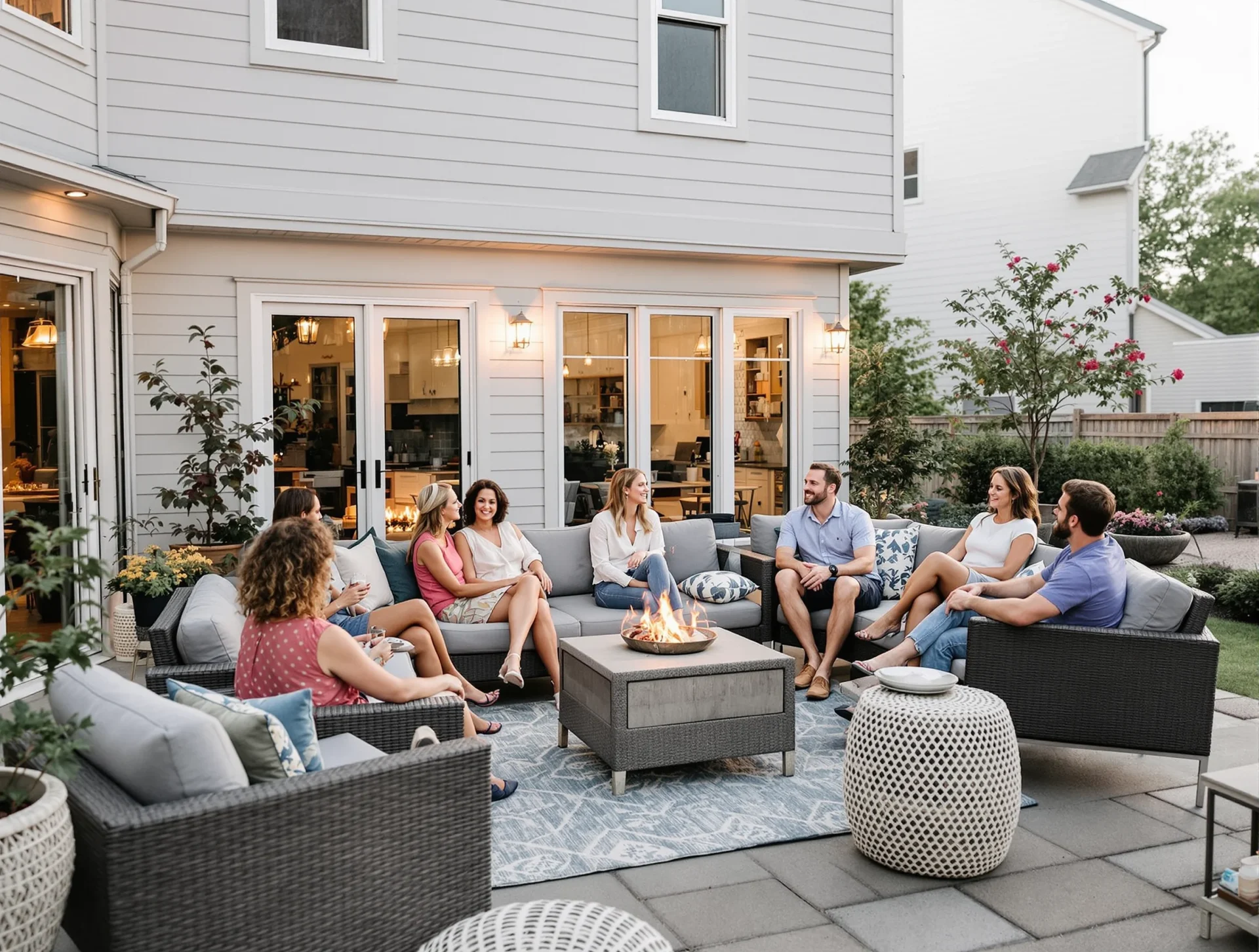 Cozy backyard patio setup at a Chattanooga home