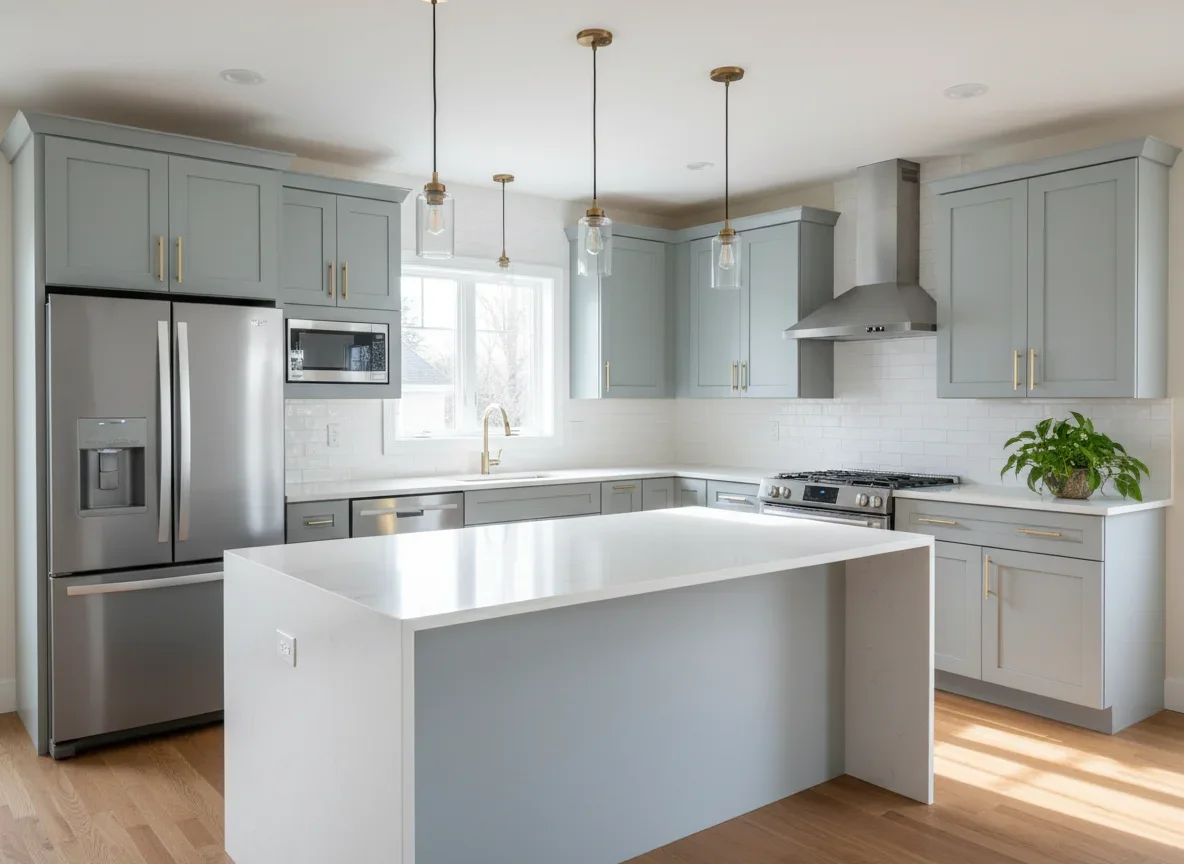 Kitchen with updated hardware and refreshed finishes