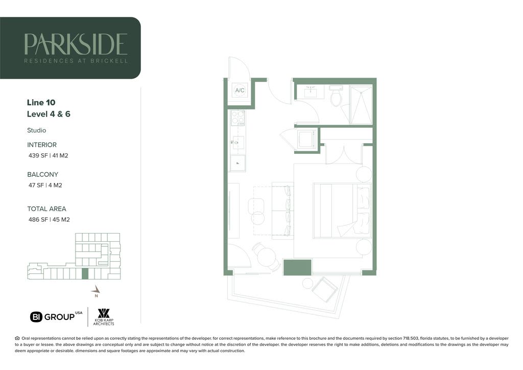 Parkside 10 Line Studio Floorplan