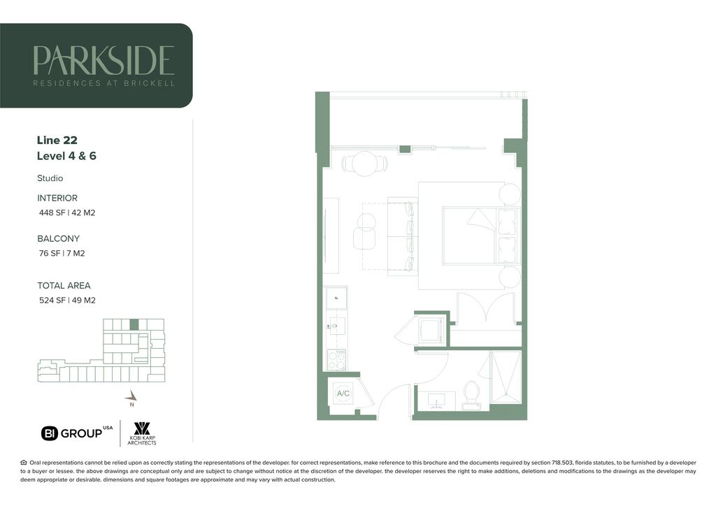 Parkside 22 Line Studio Floorplan