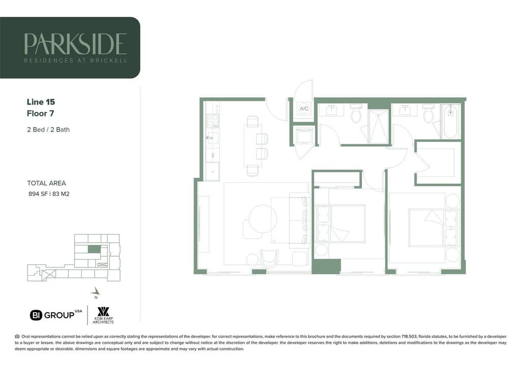 Parkside 15 Line 2 Bedroom Floorplan Parkside 15 Line 2 Bedroom Floorplan