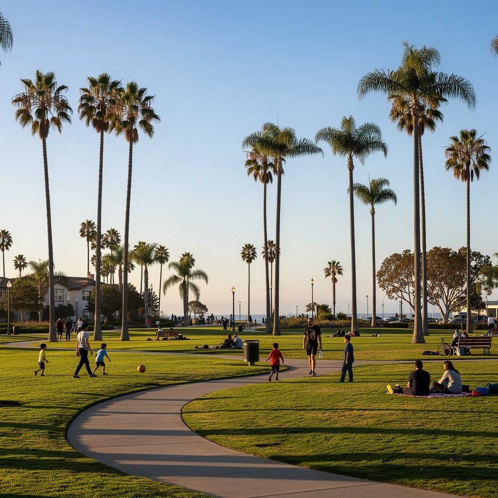 Community park and walking paths in Carlsbad