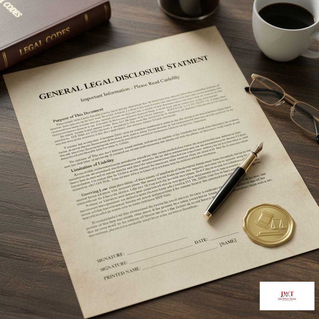 Image shows a general disclosure form for a Marysville home seller