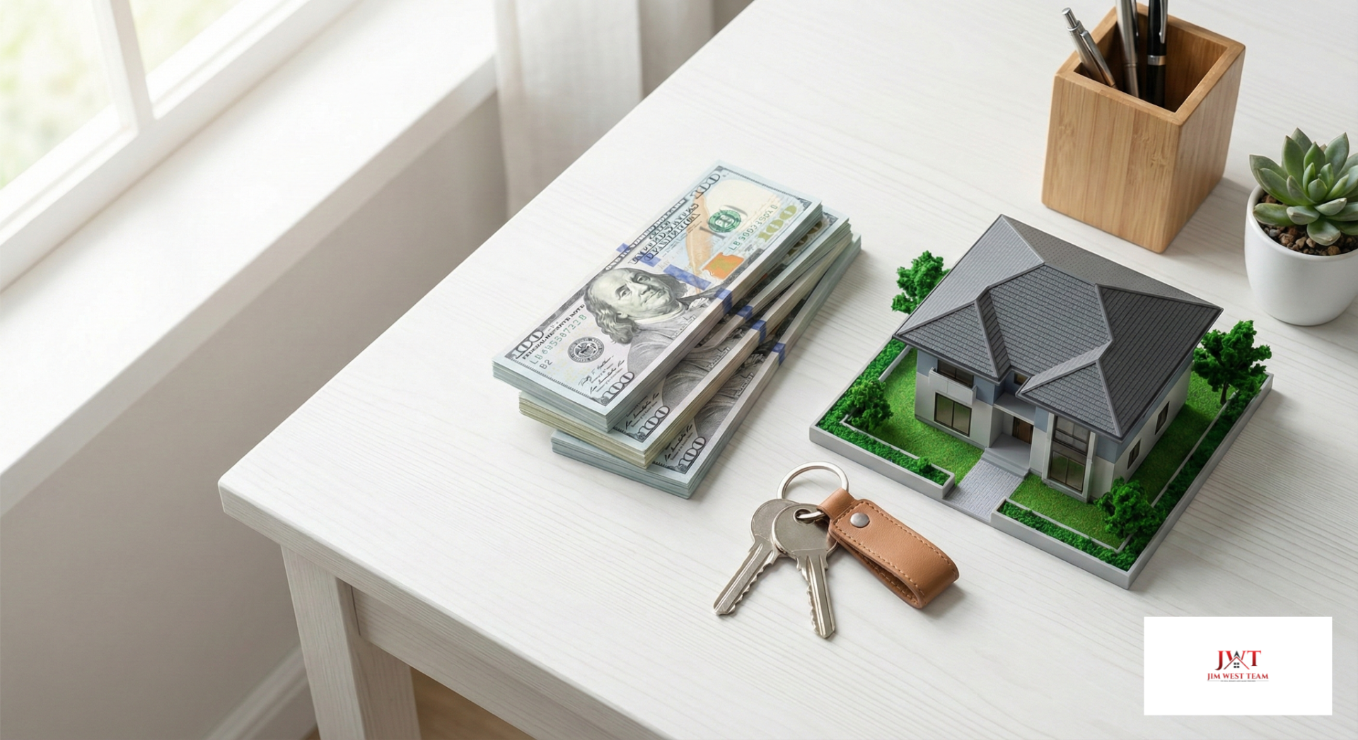 Cash payment and house keys representing fast home sale benefits in Marysville
