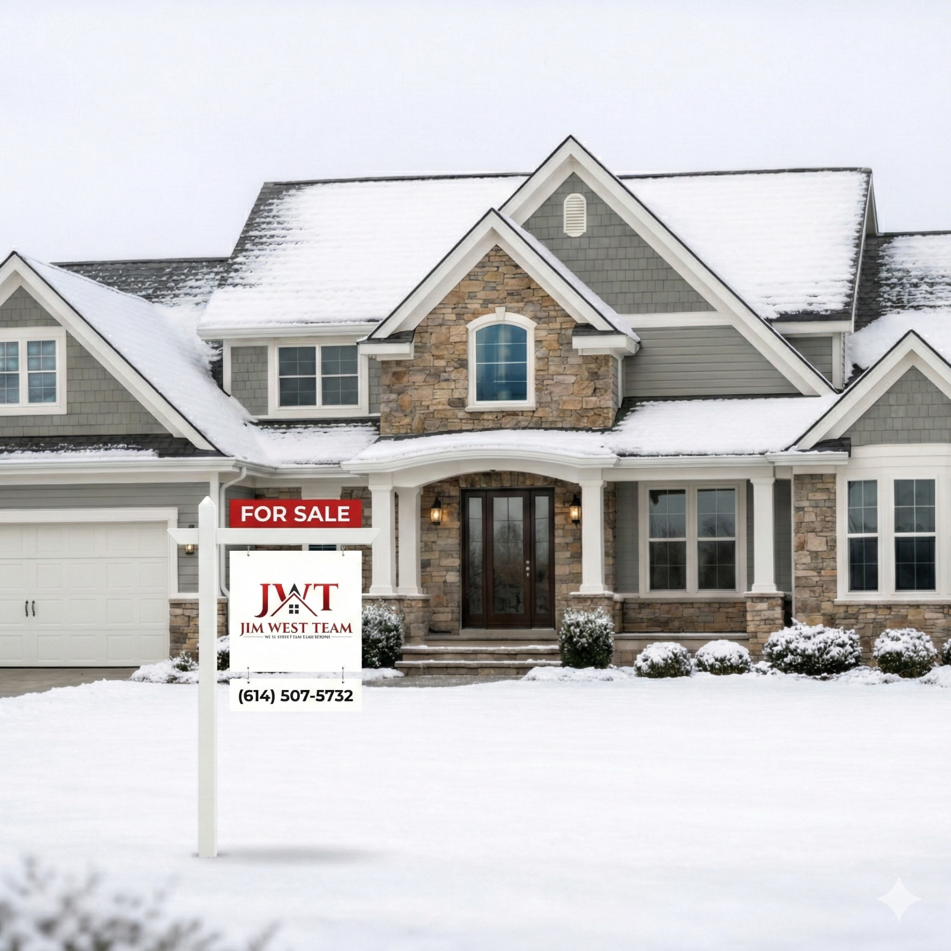 Marysville Ohio home for sale during divorce settlement with Jim West Team sign