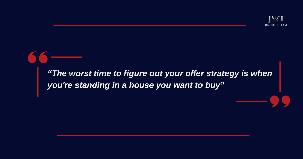 Pull quote — the worst time to figure out your offer strategy is when you're standing in a house you want to buy