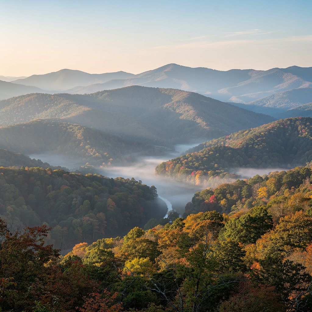 Blue Ridge Mountain views near Hendersonville, North Carolina