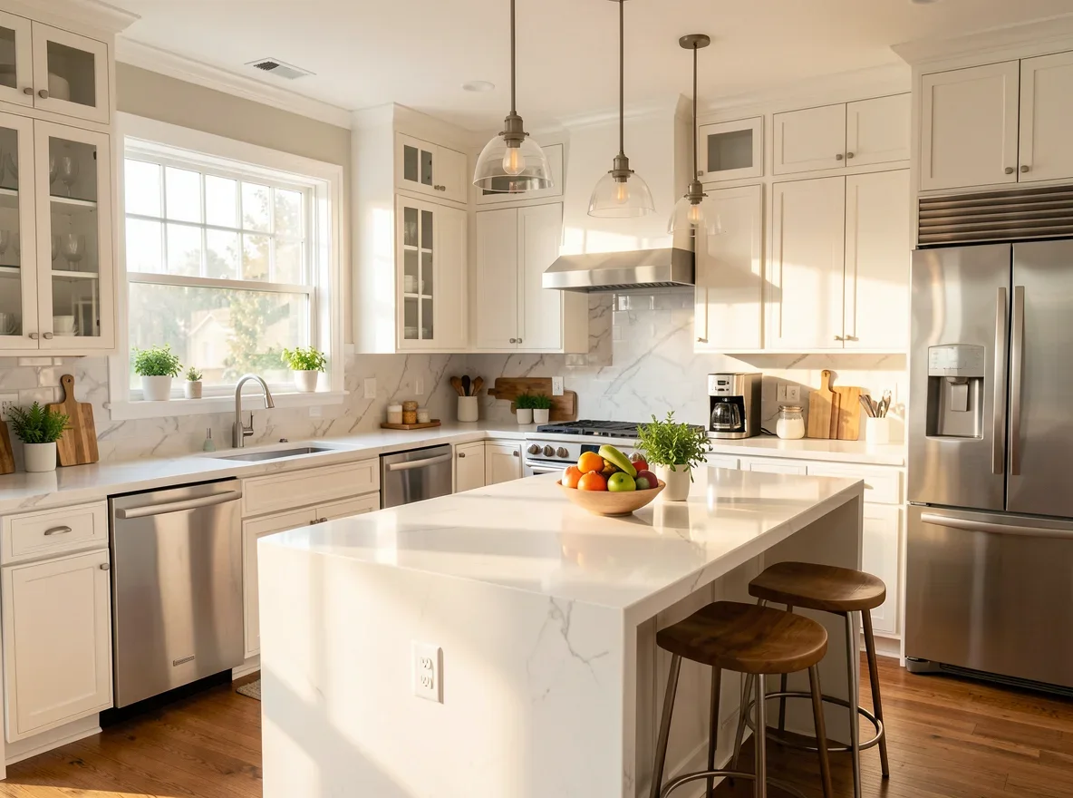 Bright, professionally staged kitchen ready for listing photos