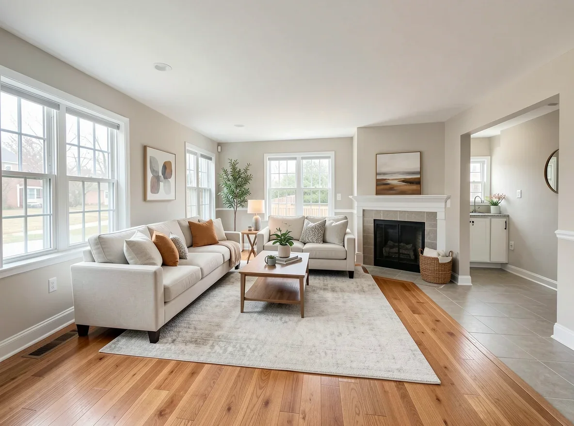 Bright starter home interior