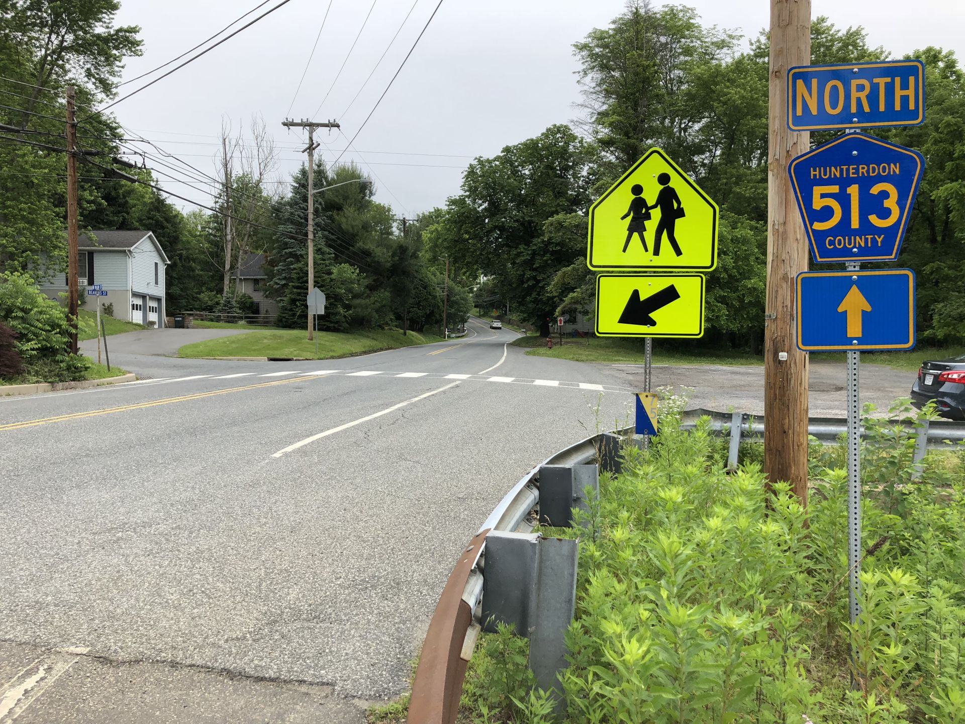 Scenic small-town streetscape in Hunterdon County, New Jersey