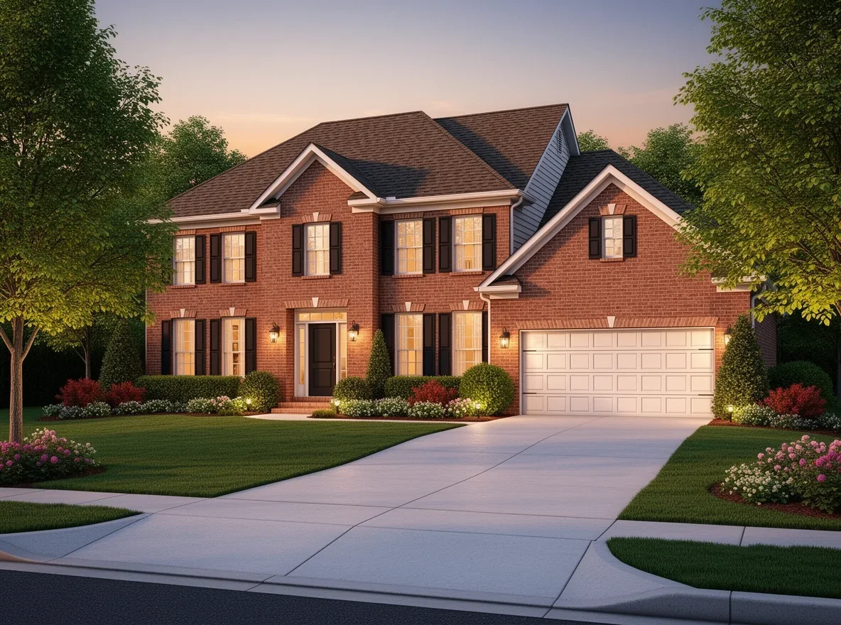 Luxury brick home exterior in Roswell, Georgia