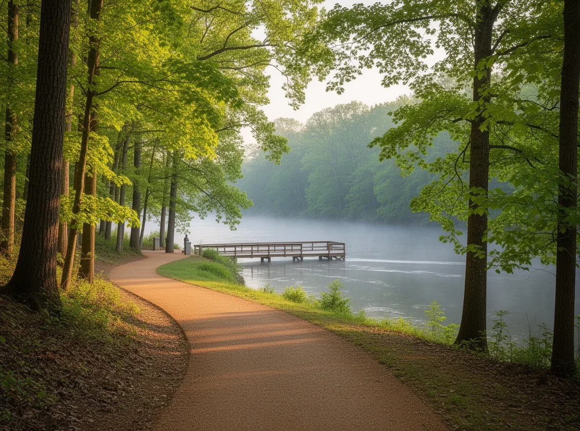 Greenway trail and river scenery in Sandy Springs