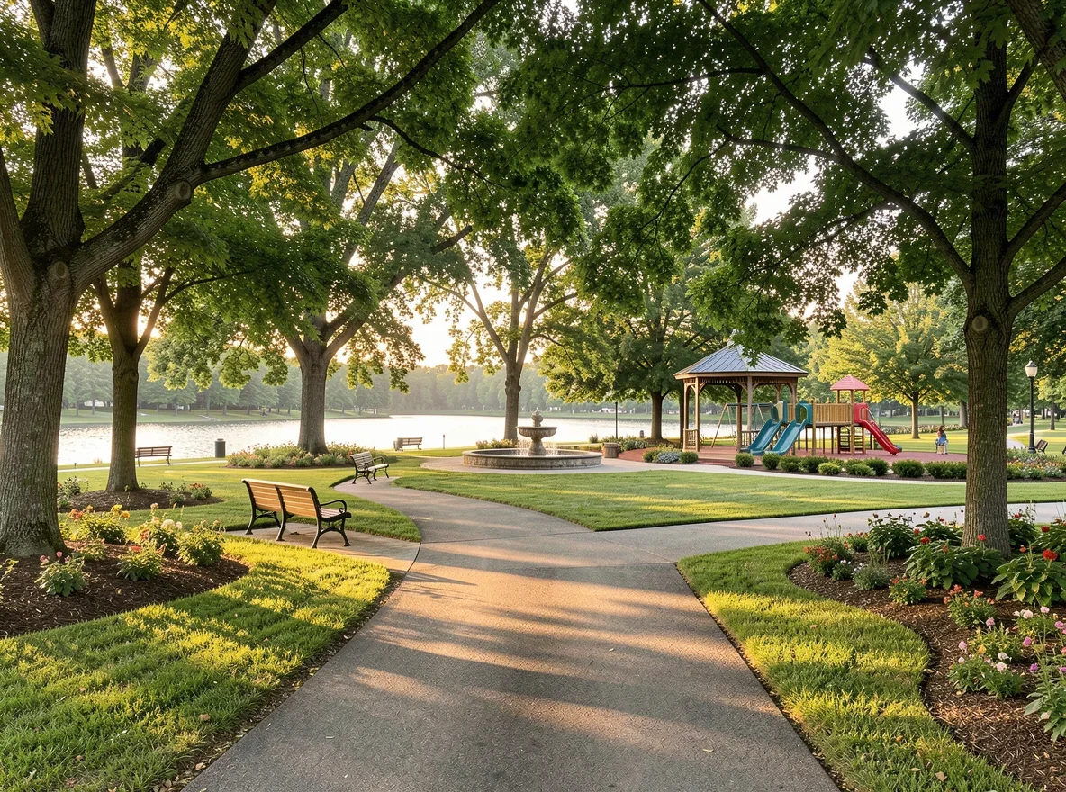 Community park and lake setting in Hope Mills