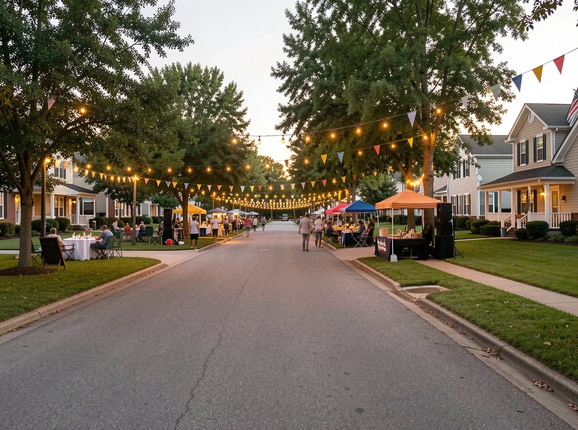 Tree-lined residential community in North Carolina