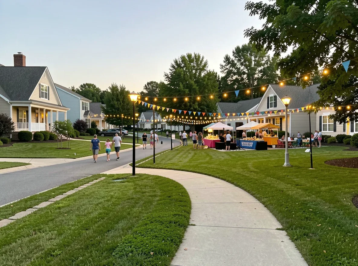 Suburban West Tennessee community with green space