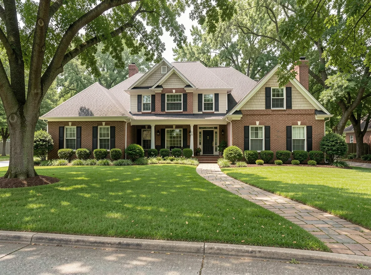 West Tennessee home exterior with mature landscaping