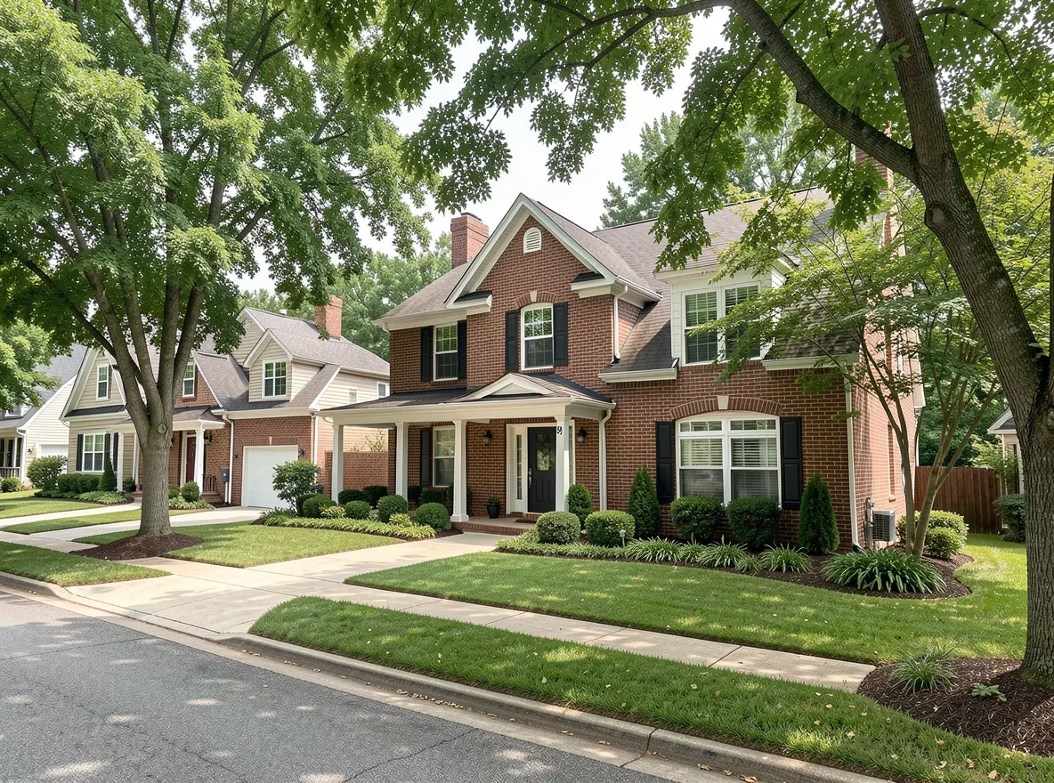 Well-kept homes on a Memphis residential street