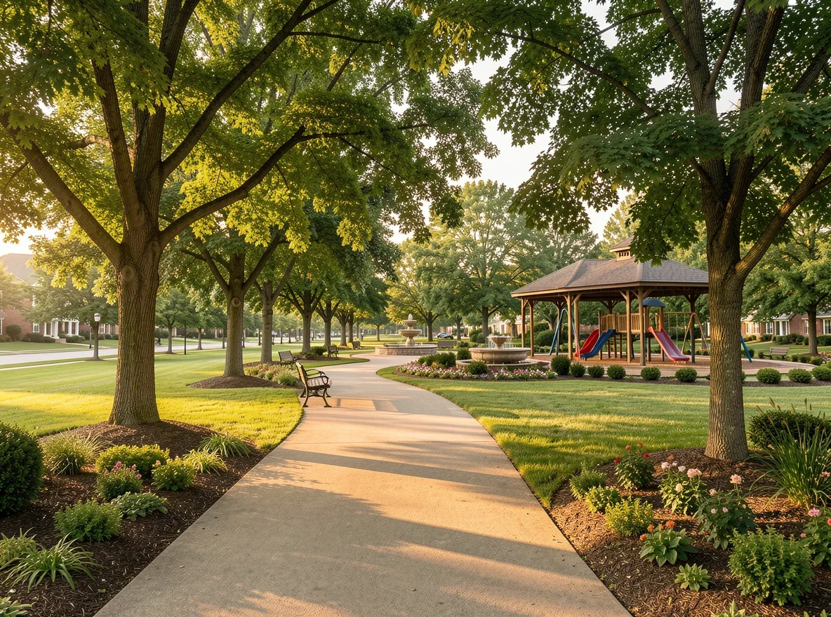 Walking trail and green space in Bartlett, Tennessee