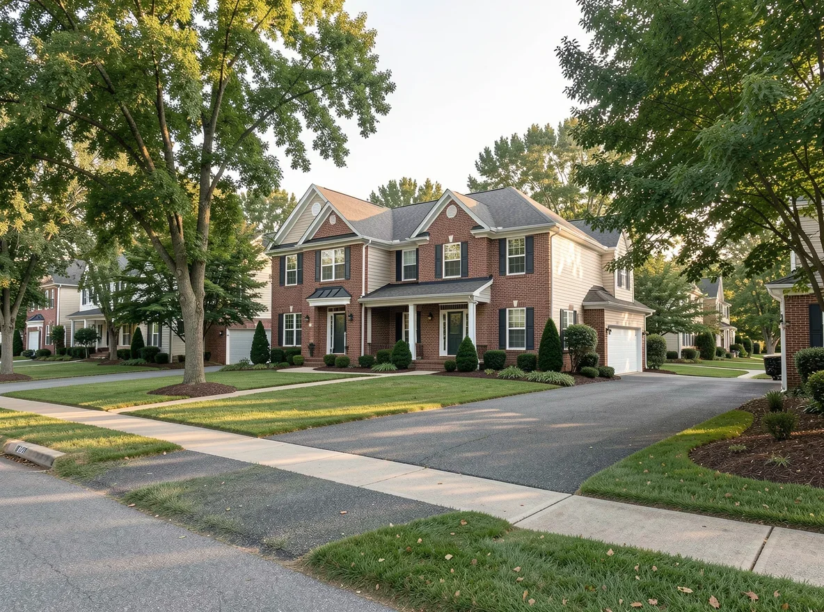 Tree-lined residential street in Germantown, Tennessee