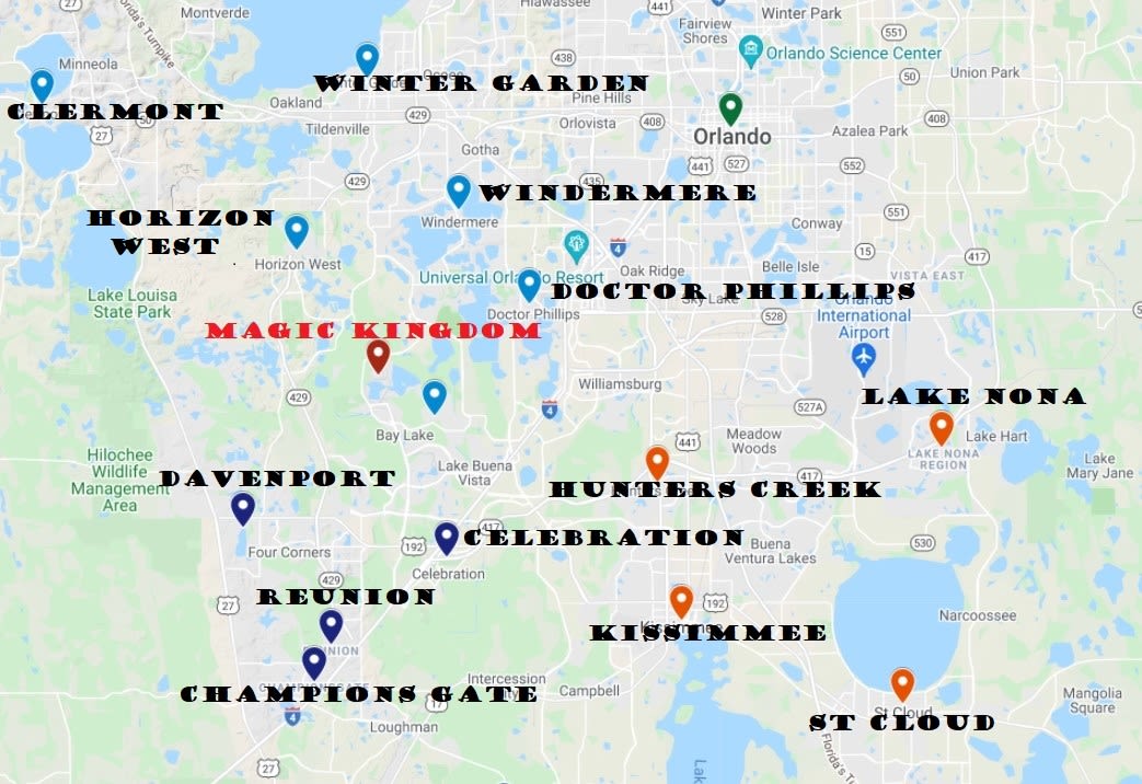 Towns near the Walt Disney World Resort