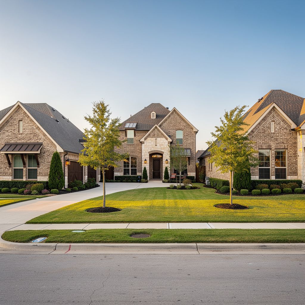 Attractive residential homes on a quiet street in Keller, Texas