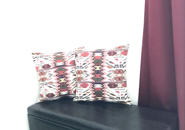 Margo's pillow at her home