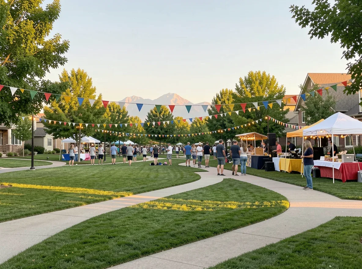 Neighborhood park scene in Fountain