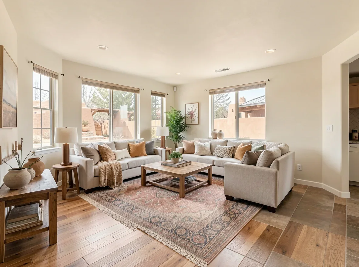 Staged living room ready for sale