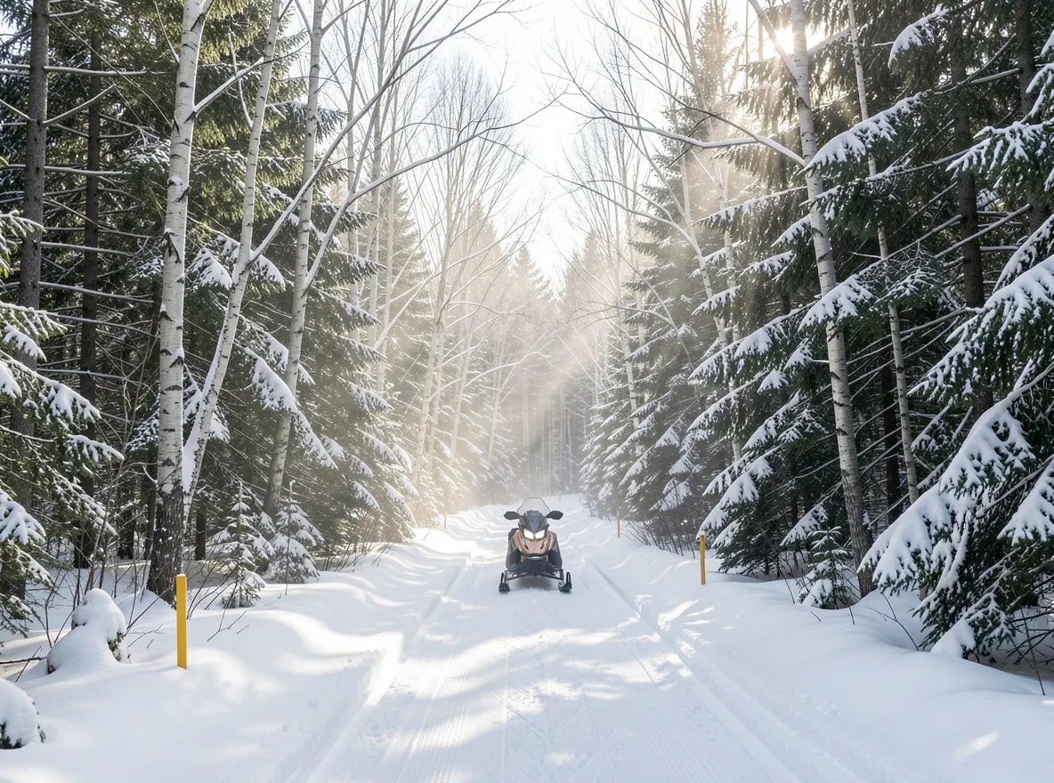 Snowmobile trail in Essex County, Vermont