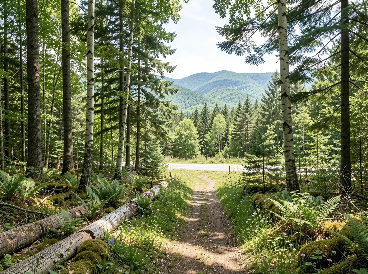 Forest and mountain landscape in Essex County, Vermont