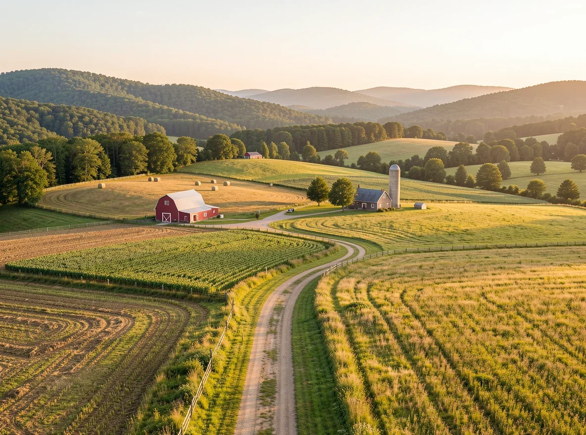 Scenic rural landscape in Washington County, Vermont